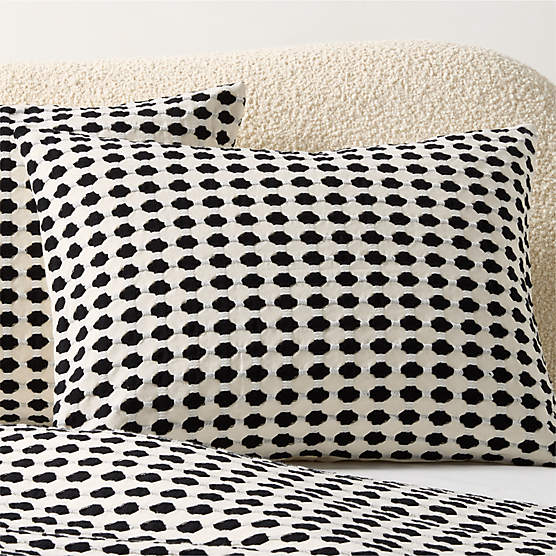 Estela Black and White Organic Cotton Standard Pillow Shams Set of 2