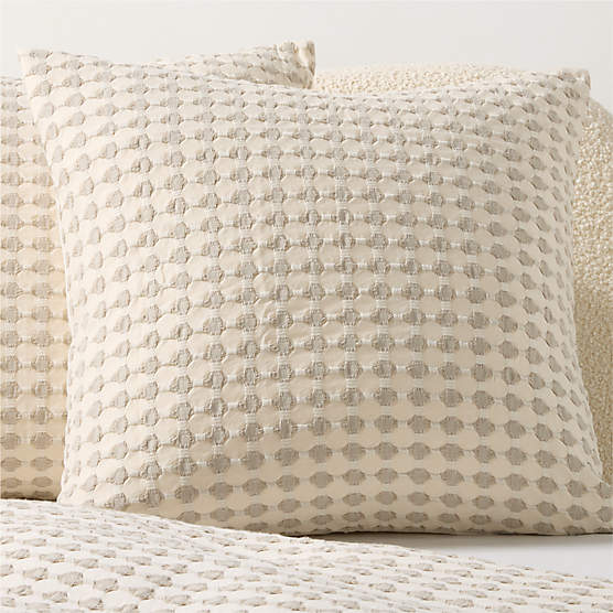 Estela Grey and White Organic Cotton Euro Pillow Shams Set of 2