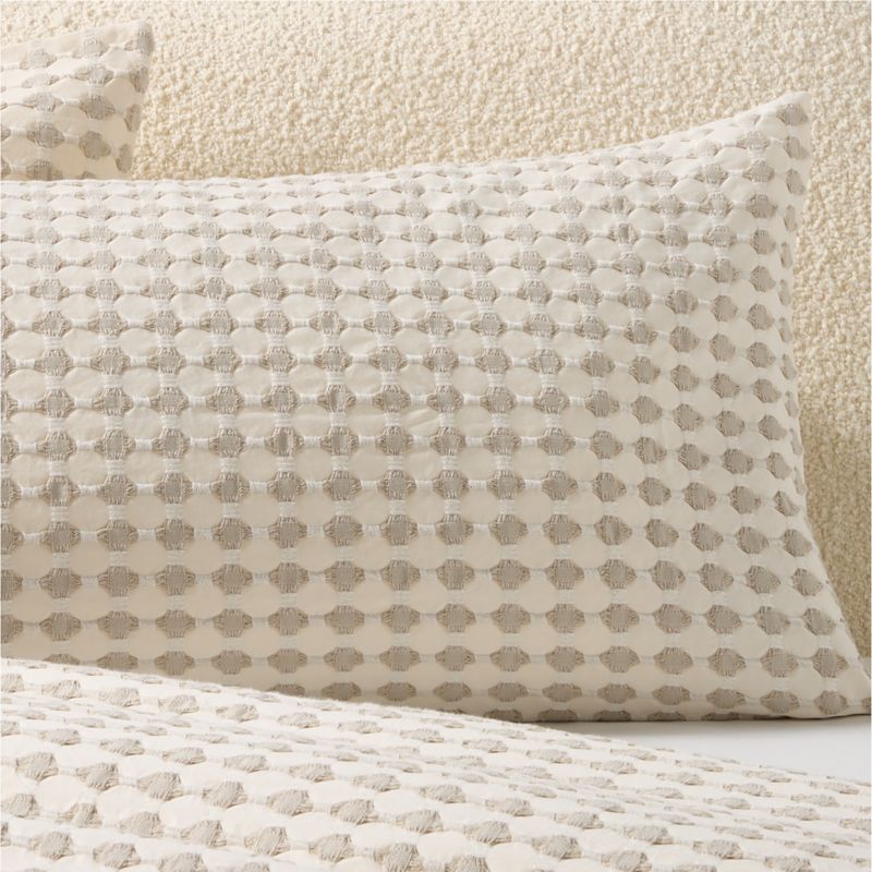 View Estela Grey and White Organic Cotton King Pillow Shams Set of 2 details