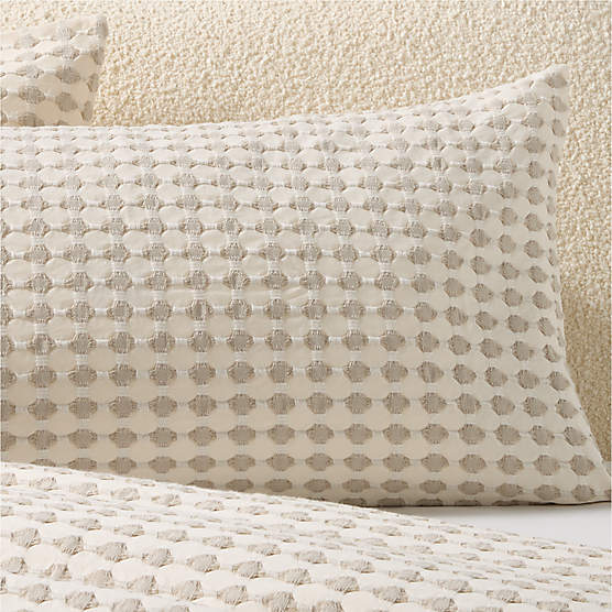 Estela Grey and White Organic Cotton King Pillow Shams Set of 2