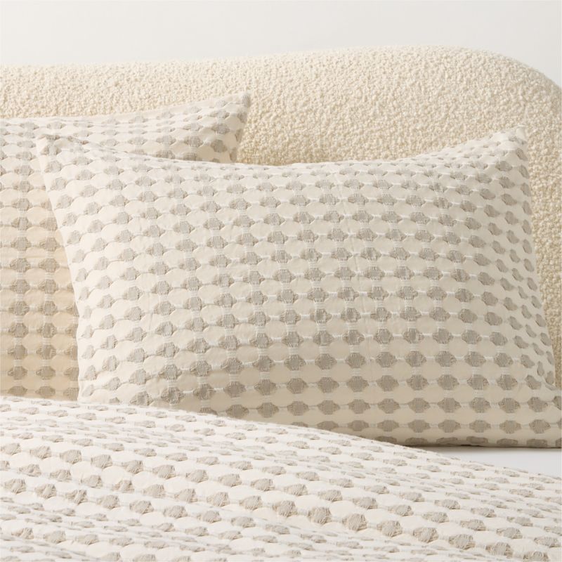 View Estela Grey and White Organic Cotton Standard Pillow Shams Set of 2 details