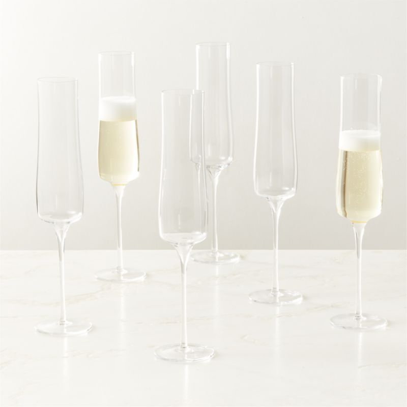 Estera Clear Champagne Glasses Set of 6 - image 0 of 3