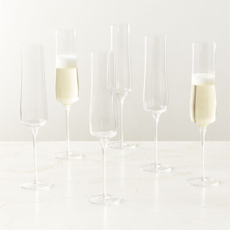 View Estera Clear Champagne Glasses Set of 6 details