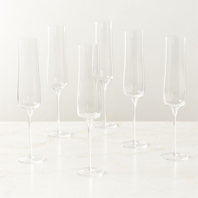 Estera Clear Champagne Glasses Set of 6 - image 1 of 3