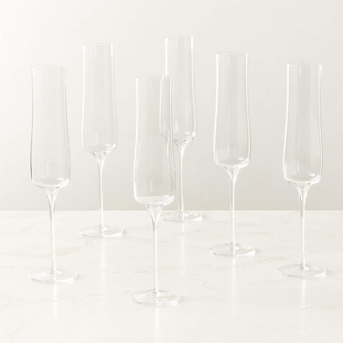 Estera Clear Champagne Glasses Set of 6
