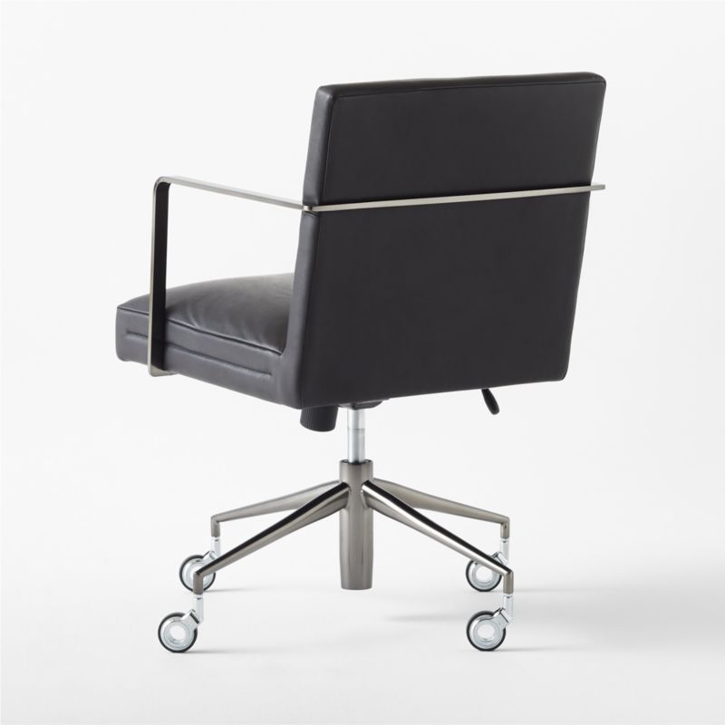 Etana Black Leather Office Chair - image 6 of 8