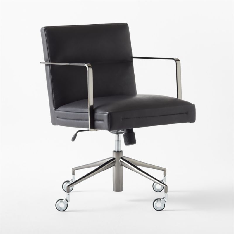 Etana Black Leather Office Chair - image 4 of 8