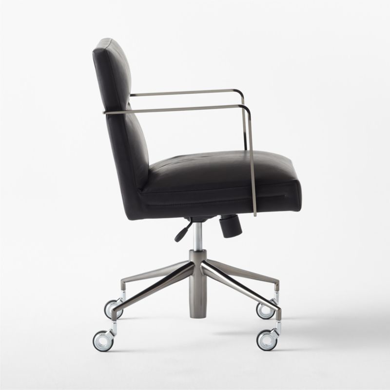 Etana Black Leather Office Chair - image 5 of 8