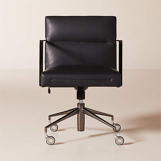 Etana Black Leather Office Chair