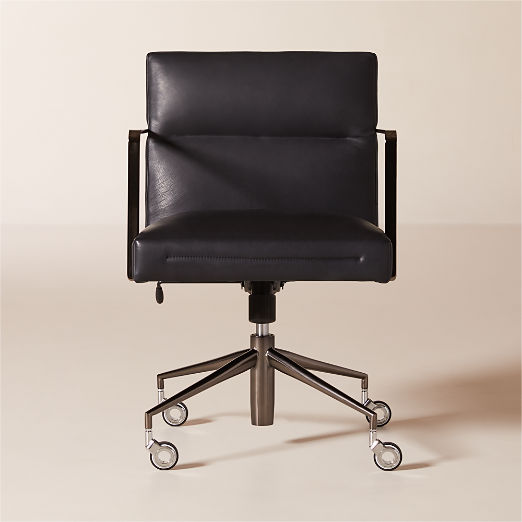 Etana Black Leather Office Chair