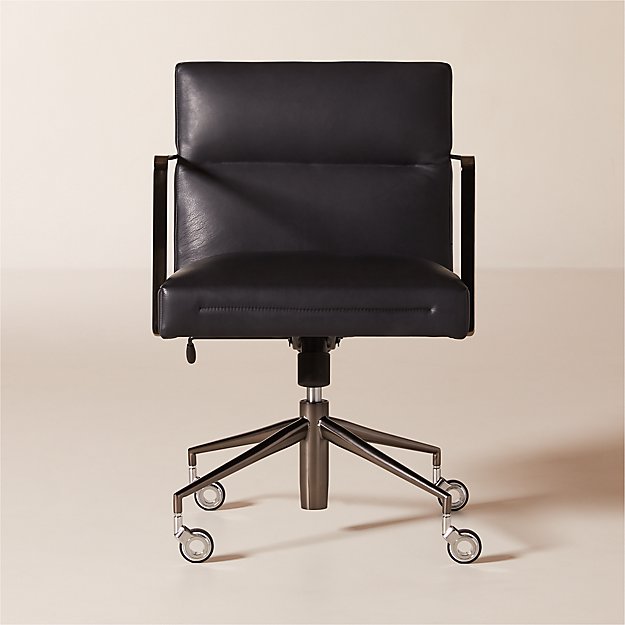 Etana Black Leather Office Chair Reviews CB2 Canada