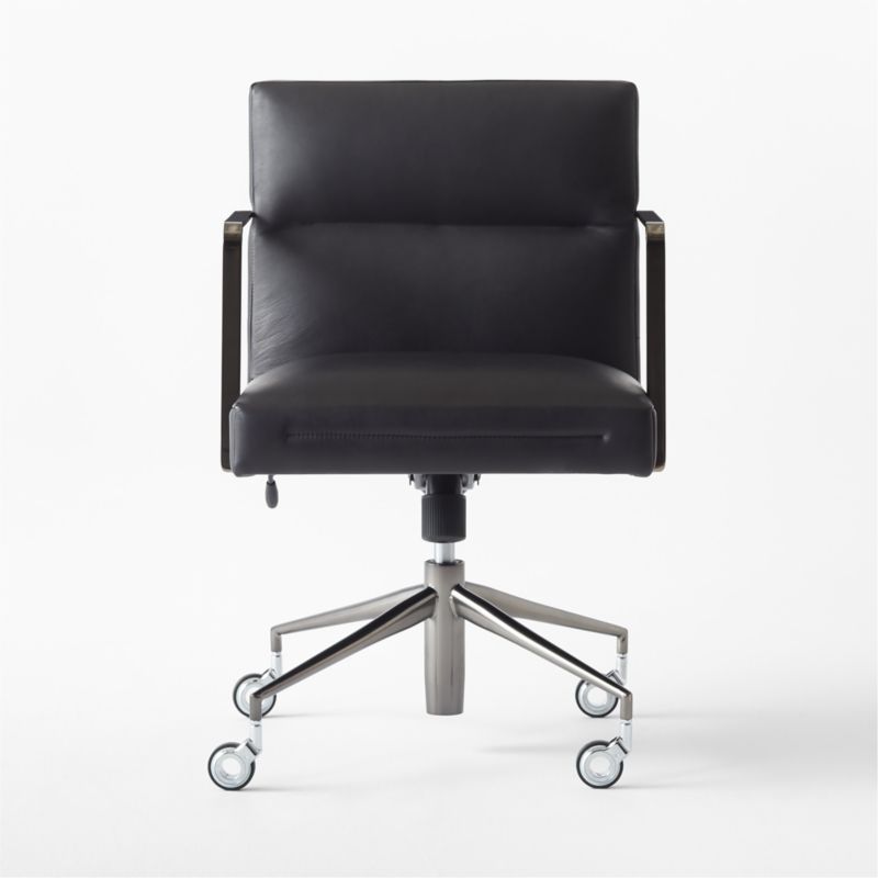 Etana Black Leather Office Chair - image 3 of 8