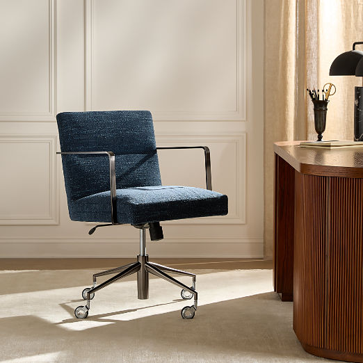 Etana Navy Upholstered Office Chair