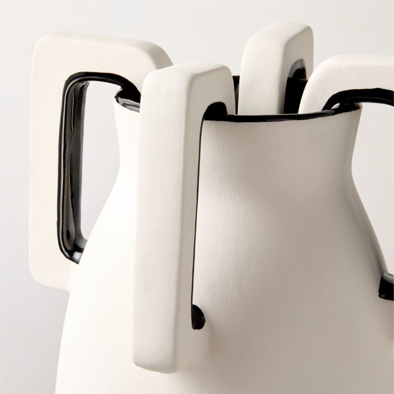 Ethel White and Black Ceramic Vase - image 2 of 4