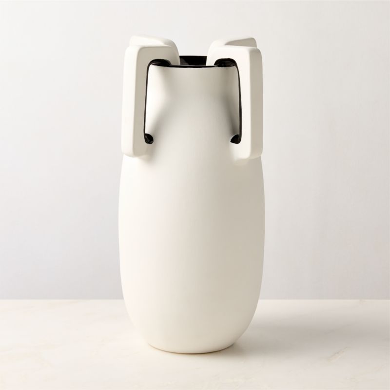 Ethel White and Black Ceramic Vase - image 1 of 4