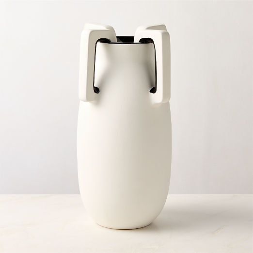 Ethel White and Black Ceramic Vase