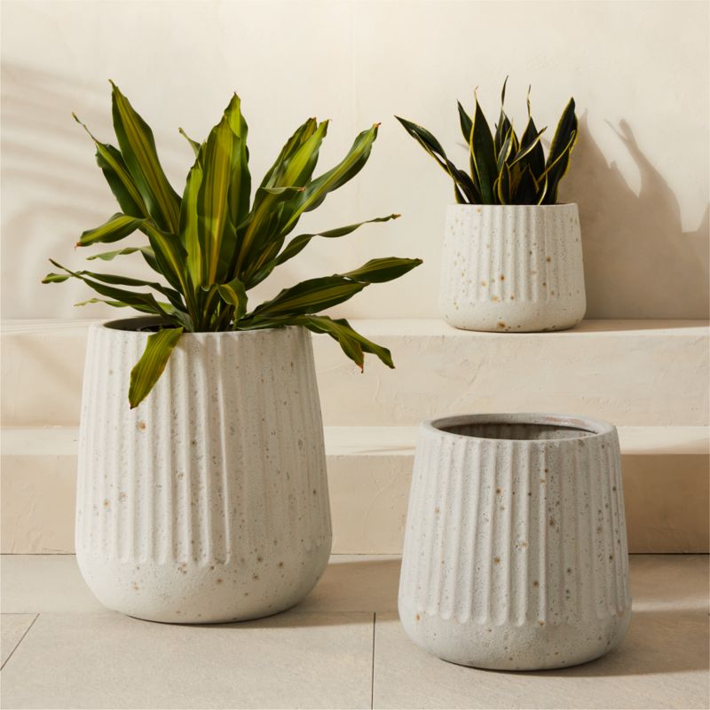 Etna White Glazed Indoor/Outdoor Planter Small - image 2 of 8