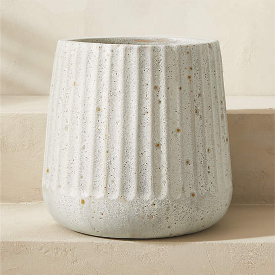 Etna White Glazed Indoor/Outdoor Planter Medium