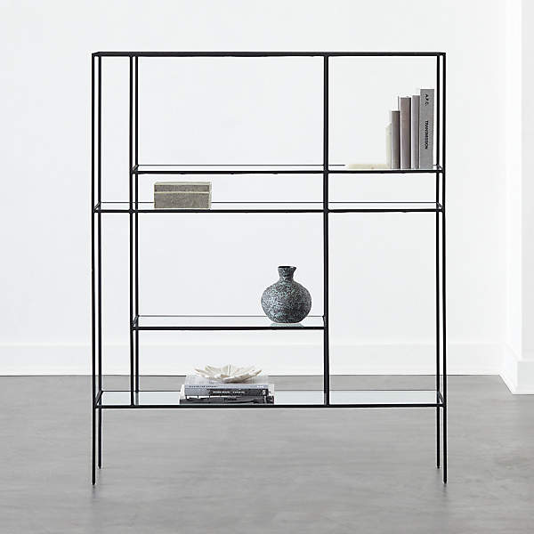 Black metal shop etagere