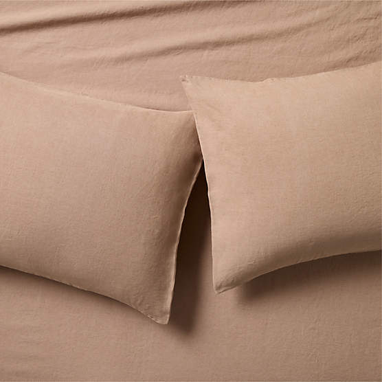 Classic EUROPEAN FLAX™-Certified Linen Tawny Brown King Pillowcases Set of 2