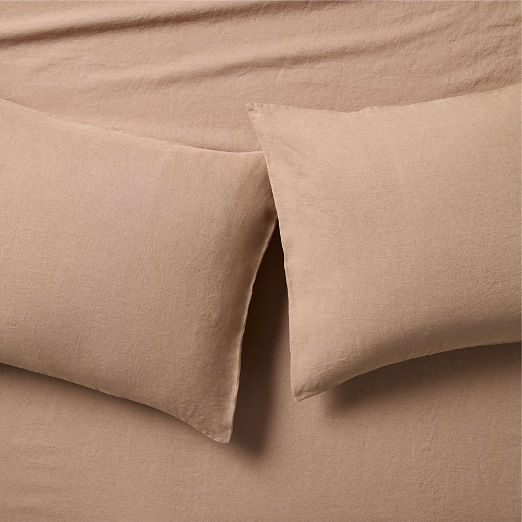 Classic EUROPEAN FLAX™-Certified Linen Tawny Brown King Pillowcases Set of 2