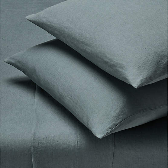 Classic EUROPEAN FLAX™-Certified Linen Faded Teal Queen Sheet Set