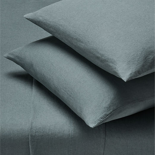 Classic EUROPEAN FLAX™-Certified Linen Faded Teal King Sheet Set