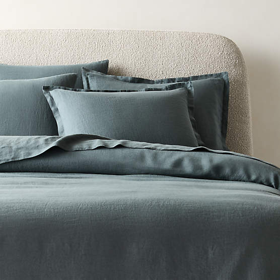 Classic EUROPEAN FLAX™-Certified Linen Faded Teal Full/Queen Duvet Cover