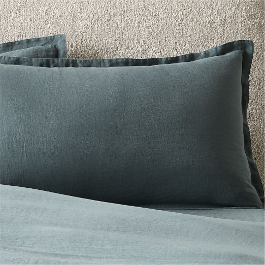 Classic EUROPEAN FLAX™-Certified Linen Faded Teal Standard Pillow Shams Set of 2