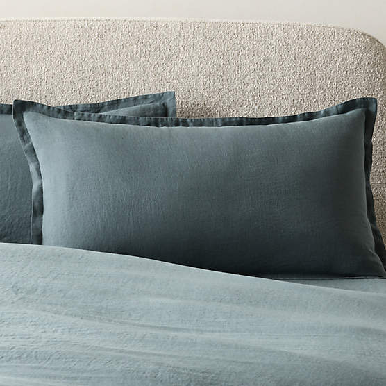 EUROPEAN FLAX™-Certified Linen Faded Teal King Pillow Shams Set of 2