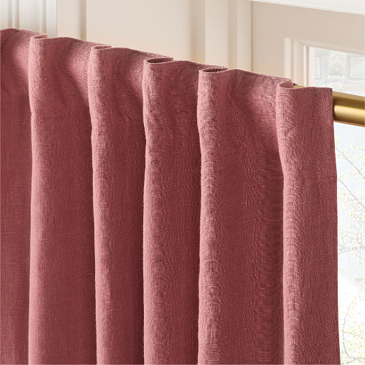 EUROPEAN FLAX™-Certified Linen Smoked Mauve Blackout Window Curtain Panel