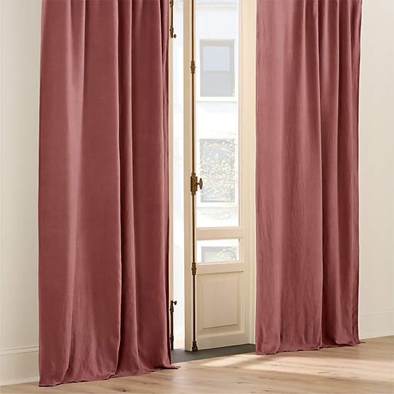 EUROPEAN FLAX™-Certified Linen Smoked Mauve Blackout Window Curtain Panel 48"x84"