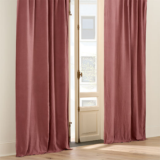 EUROPEAN FLAX™-Certified Linen Smoked Mauve Blackout Window Curtain Panel