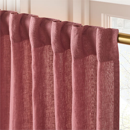 EUROPEAN FLAX™-Certified Linen Smoked Mauve Window Curtain Panel