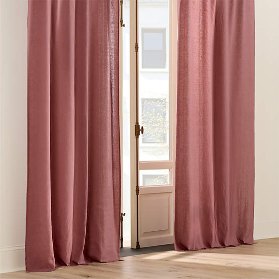 Smoked Mauve EUROPEAN FLAX™-Certified Linen Window Curtain Panel 48"x96"