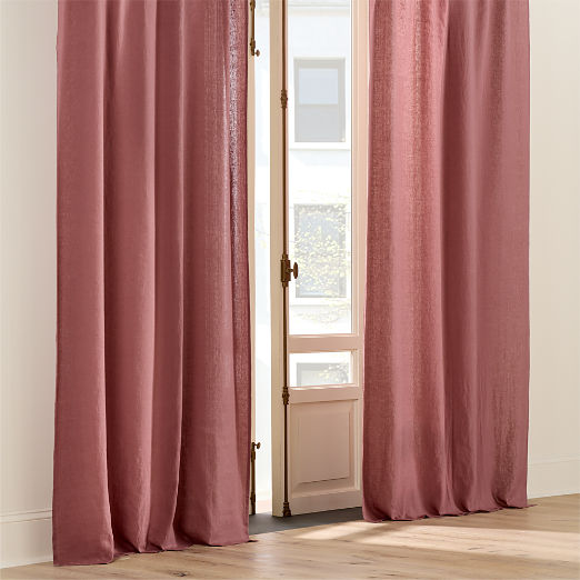 Smoked Mauve EUROPEAN FLAX™-Certified Linen Window Curtain Panel 48"x96"