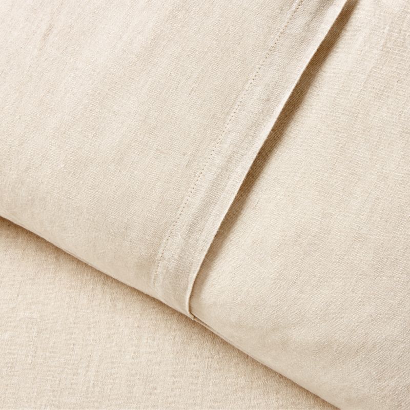 Border EUROPEAN FLAX-Certified Linen Euro Pillow Shams with Copper Border Set of 2 - image 2 of 6