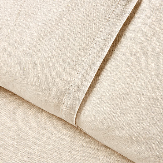 Border EUROPEAN FLAX-Certified Linen Standard Pillow Shams with Copper Border Set of 2