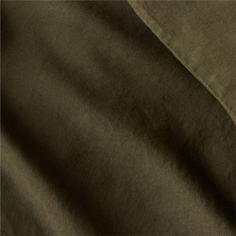 EUROPEAN FLAX™-Certified Linen Forest Green Full/Queen Duvet Cover - image 3 of 6