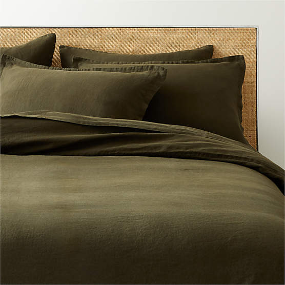 EUROPEAN FLAX™-Certified Linen Forest Green King Duvet Cover