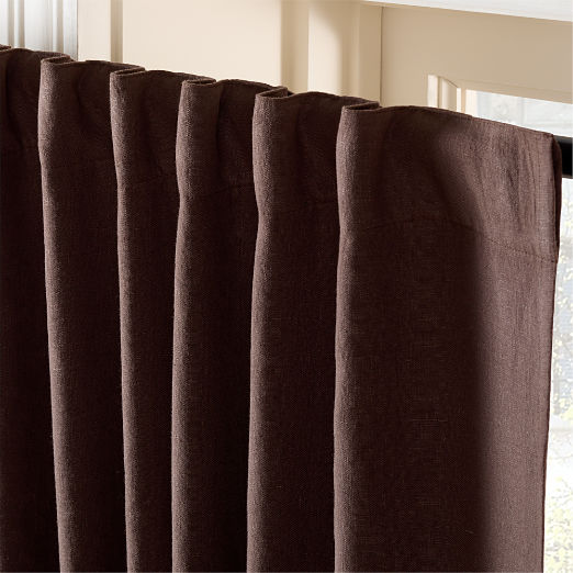 Mink Brown EUROPEAN FLAX™-Certified Linen Blackout Window Curtain Panel