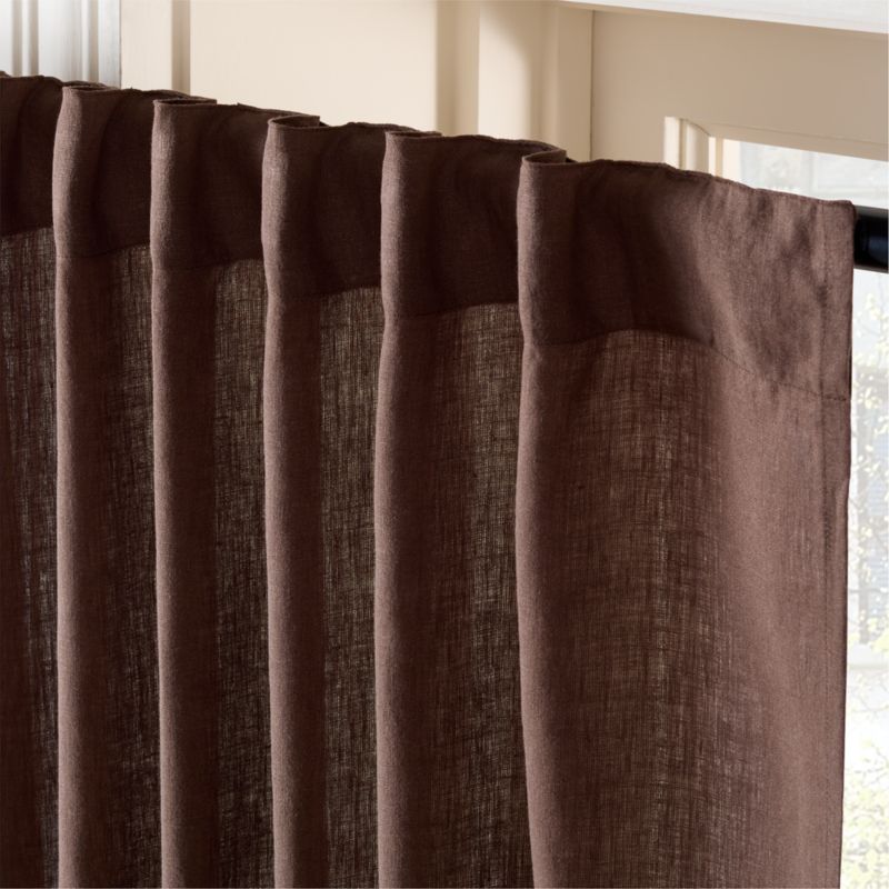 EUROPEAN FLAX™-Certified Linen Mink Brown Window Curtain Panel 48"x84" - image 3 of 5