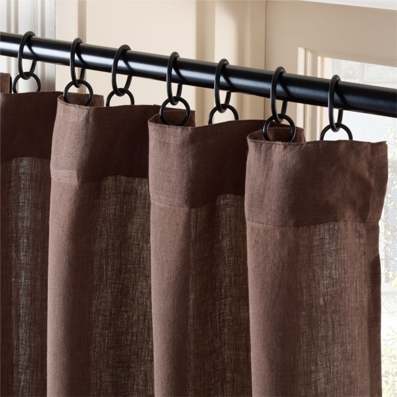 EUROPEAN FLAX™-Certified Linen Mink Brown Window Curtain Panel 48"x84" - image 1 of 5