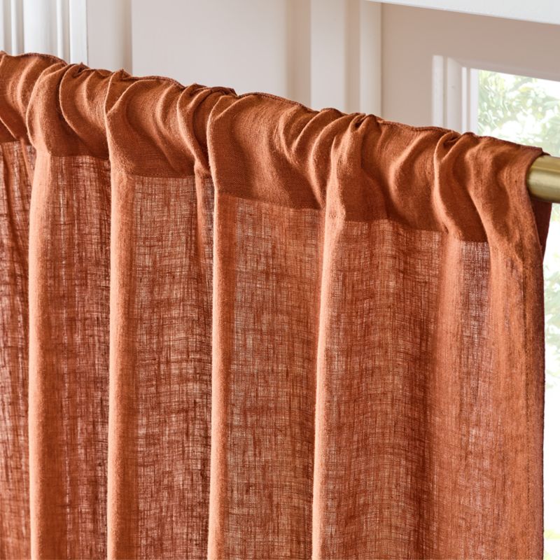 EUROPEAN FLAX™-Certified Linen Sienna Brown Window Curtain Panel 48"x84" - image 3 of 5