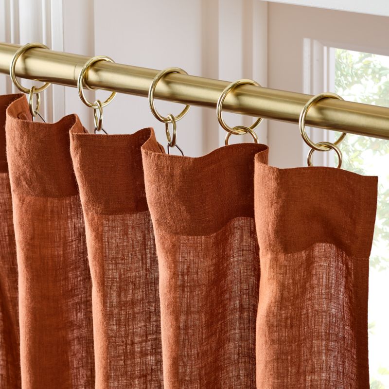 EUROPEAN FLAX™-Certified Linen Sienna Brown Window Curtain Panel 48"x84" - image 1 of 5