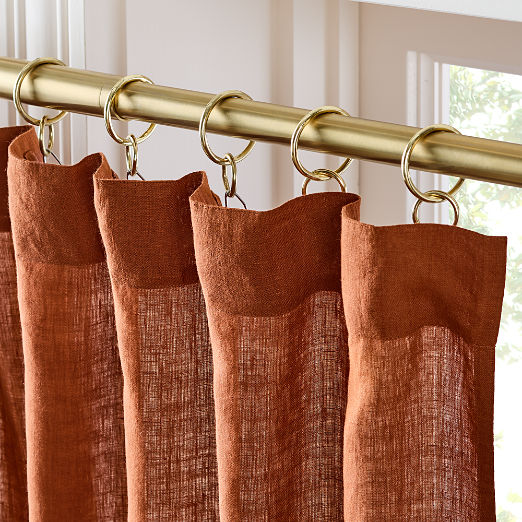 EUROPEAN FLAX™-Certified Linen Sienna Brown Window Curtain Panel 48"x120"