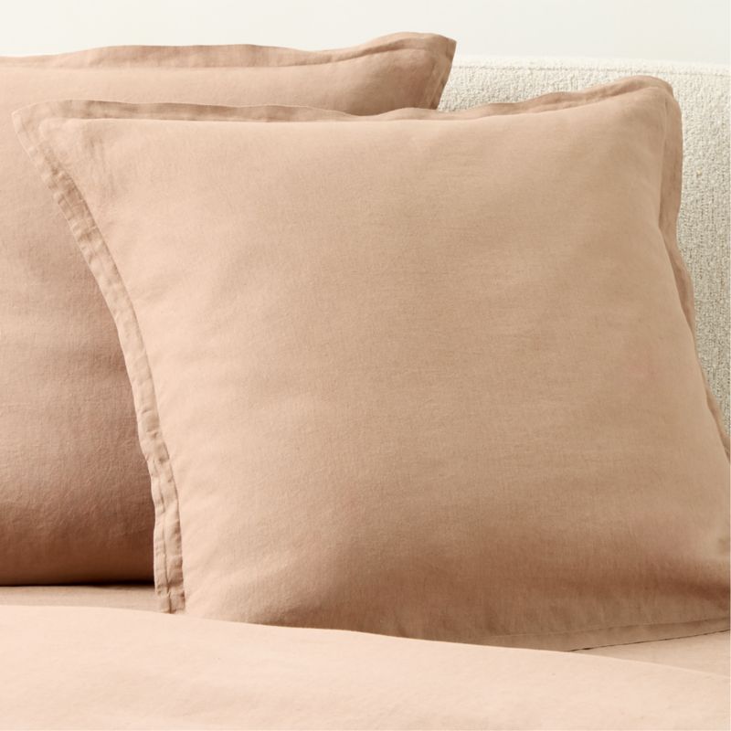 EUROPEAN FLAX™-Certified Linen Tawny Brown Euro Pillow Shams Set of 2 - image 0 of 6