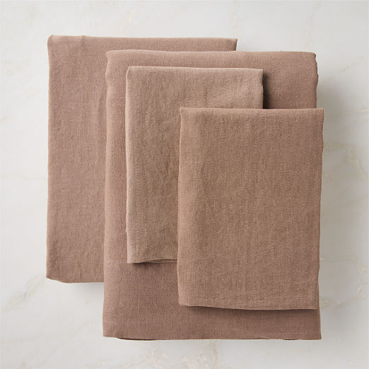 EUROPEAN FLAX™-Certified Linen Tawny Brown Sheet Set