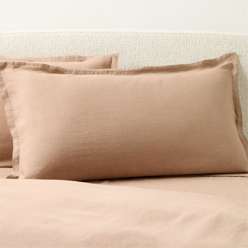 EUROPEAN FLAX™-Certified Linen Tawny Brown King Pillow Shams Set of 2 - image 0 of 6