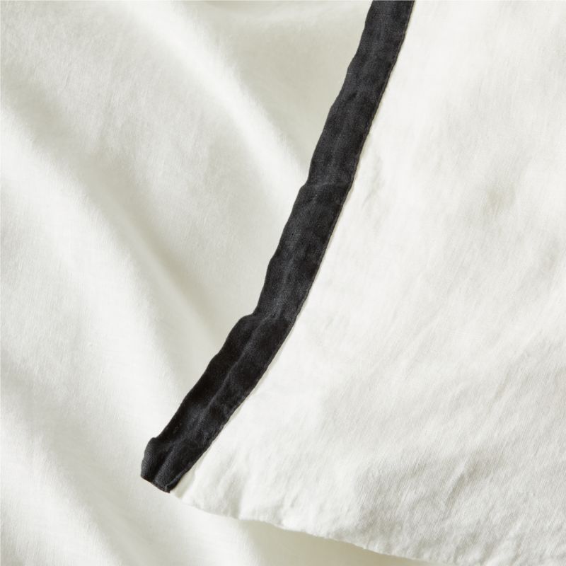 Border EUROPEAN FLAX™-Certified Linen White and Black Full/Queen Duvet Cover - image 3 of 6